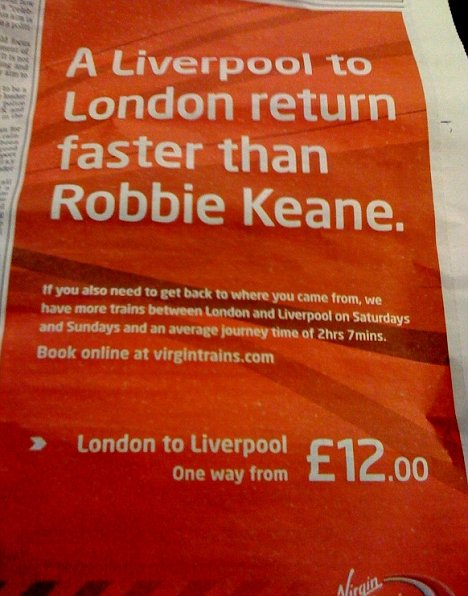 Wrócisz z Liverpoolu do Londynu szybciej niż Robbie Keane