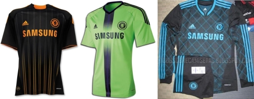 Druga, trzecia i czwarta (?) koszulka Chelsea